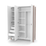 Ντουλάπα  Τρίφυλλη  White & Cappuccino Veres Monaco - Image 3
