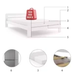 Λευκό κρεβάτι Dallas 90x200cm από ξύλο πεύκου με δώρο στρώμα.