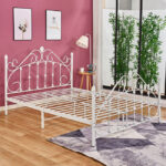 Κρεβάτι Μεταλλικό Διπλό Maden 150x200cm λευκό: κομψό και ανθεκτικό μεταλλικό κρεβάτι.