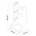 Λευκή ραφιέρα αποθήκευσης Fred ύψους 90cm, ιδανική για οργάνωση χώρου.