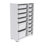 Λευκή συρταριέρα Sani με 14 συρτάρια, ιδανική για αποθήκευση