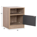 Σετ Φοιτητικό Πακέτο 9996561: Κομοδίνο σε ανοιχτό καφέ χρώμα με γκρι πόρτα.