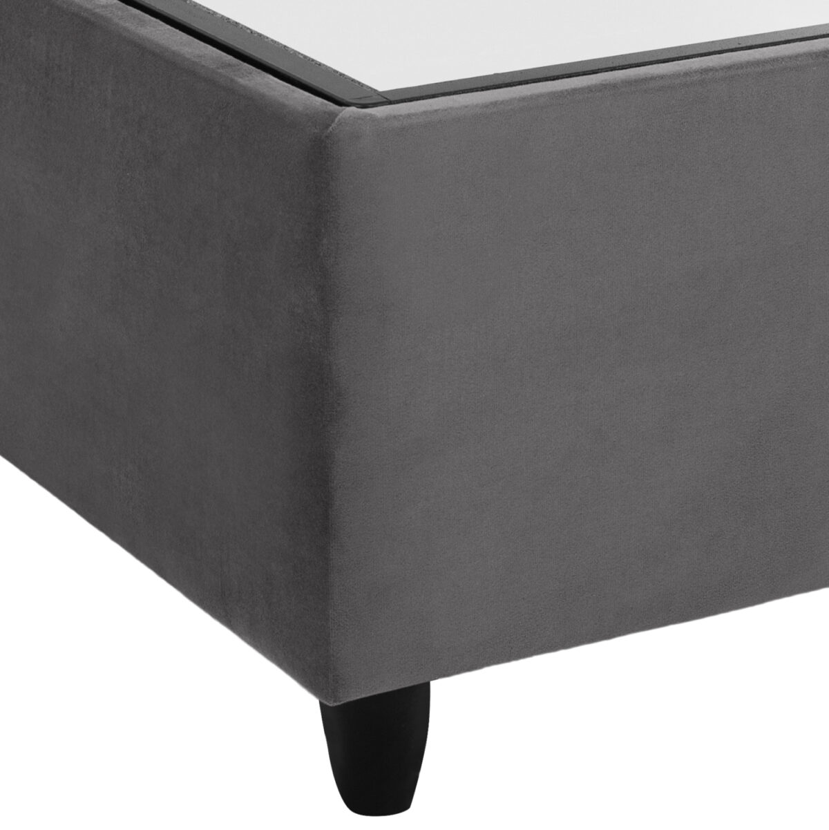 Γκρι βελουτέ διπλό κρεβάτι Malena 160x200cm με αποθηκευτικό χώρο.