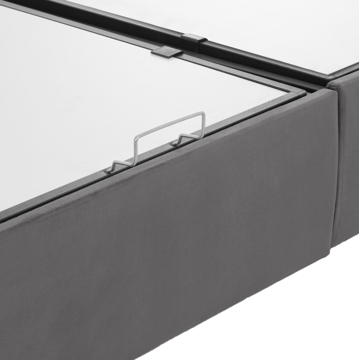 Γκρι διπλό κρεβάτι Malena 160x200cm με αποθηκευτικό χώρο, βελουτέ ύφασμα.