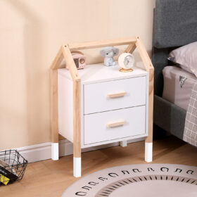 Παιδικό Κομοδίνο Pepe Λευκό: Κομοδίνο με δύο συρτάρια και ξύλινο σκελετό.