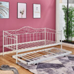 Μεταλλικός καναπές κρεβάτι Maeko 90x190cm με συρόμενο βοηθητικό κρεβάτι.