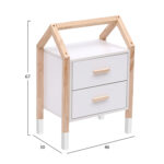 Παιδικό κομοδίνο Pepe λευκό και φυσικό ξύλο, δύο συρτάρια.