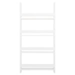 Λευκή ραφιέρα τοίχου Sani για βιβλία και διακοσμητικά αντικείμενα.