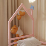 Κρεβάτι Παιδικό HOUSER Montessori Pink από μασίφ ξύλο 90x190cm.