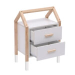 Παιδικό κομοδίνο PEPE λευκό με δύο συρτάρια και ξύλινο σκελετό.