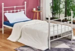 Κρεβάτι Μεταλλικό Μονό Jacinda λευκό 90x190cm: κομψό και ανθεκτικό.