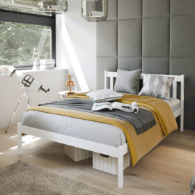 Κρεβάτι King από μασίφ ξύλο White  140×200cm