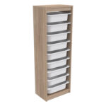 Συρταριέρα Sani Sonoma & White με 9 συρτάρια για αποθήκευση