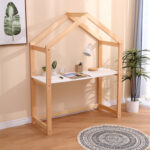 Παιδικό γραφείο PEPE White & Natural, ρυθμιζόμενο για παιδιά.