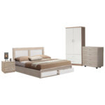 Σετ Φοιτητικό Πακέτο 4TEM 9996552: Κρεβάτι, κομοδίνο, ντουλάπα και συρταριέρα.