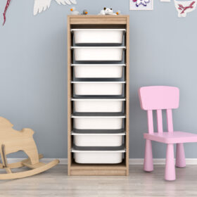 Συρταριέρα Sani με 8 συρτάρια Sonoma και λευκό χρώμα.