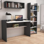 Σετ Γραφείου με Βιβλιοθήκη Grey & White