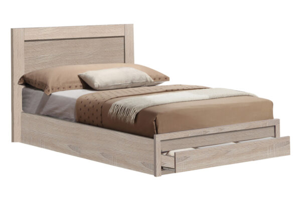 Κρεβάτι ημίδιπλο Melany 110x190cm Sonoma με συρτάρι, άνεση και στυλ.