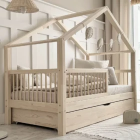 Παιδικό κρεβάτι Montessori House Bed Alto Plus Luletto με συρτάρι.