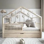 Κρεβάτι Παιδικό Montessori House Bed Alto Plus ξύλινο με συρτάρι.