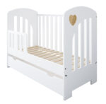 Βρεφικό κρεβάτι Heart BabyCute μπλε με συρτάρι, 60x120εκ.