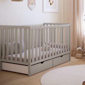 Βρεφικό κρεβάτι Bambi Cashmere με δύο συρτάρια αποθήκευσης, BabyCute.