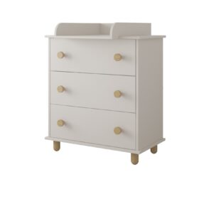 Συρταριέρα Lumi Cashmere BabyCute με αλλαξιέρα και ξύλινα πόμολα.