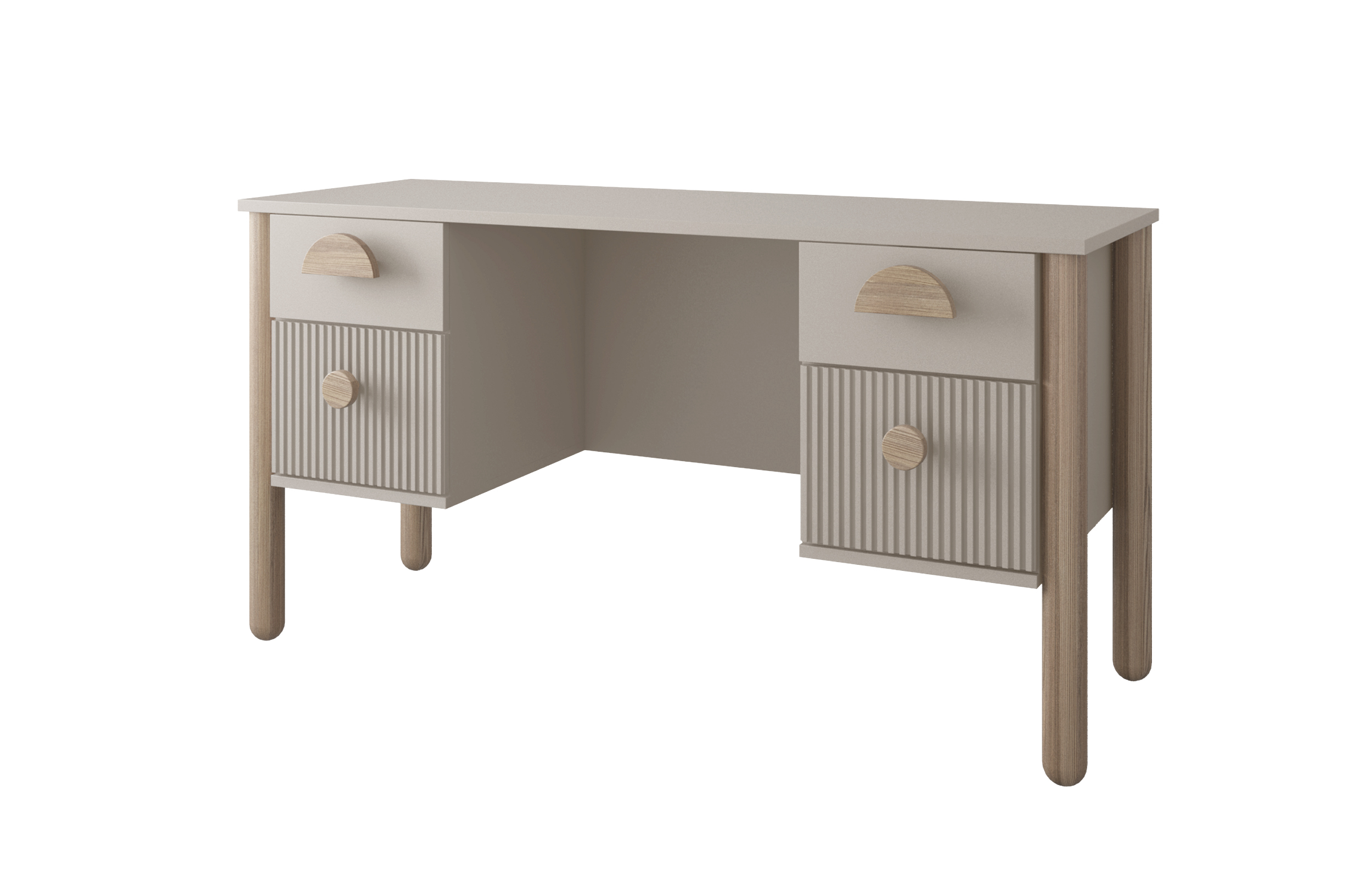 Παιδικό γραφείο Loft White & Natural BabyCute με δύο συρτάρια.