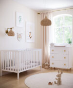 Βρεφικό κρεβάτι Bambi White BabyCute 70x140cm με ξύλινο συρτάρι.