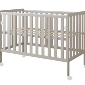 Βρεφικό κρεβάτι Bambi BabyCute, ξύλινο cashmere 60x120 με ροδάκια.