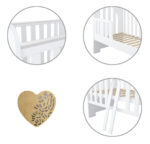 Βρεφικό κρεβάτι Heart BabyCute μπλε με συρτάρι 60x120 για μωρά.