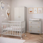 Βρεφικό κρεβάτι Bambi BabyCute cashmere 60x120 με ξύλινα ροδάκια.