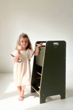 Πύργος Εκμάθησης Comfort BabyWood Olive, πύργος Montessori για παιδιά.