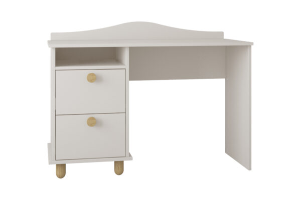 Παιδικό γραφείο Lumi White BabyCute με συρτάρια και ξύλινα πόμολα.