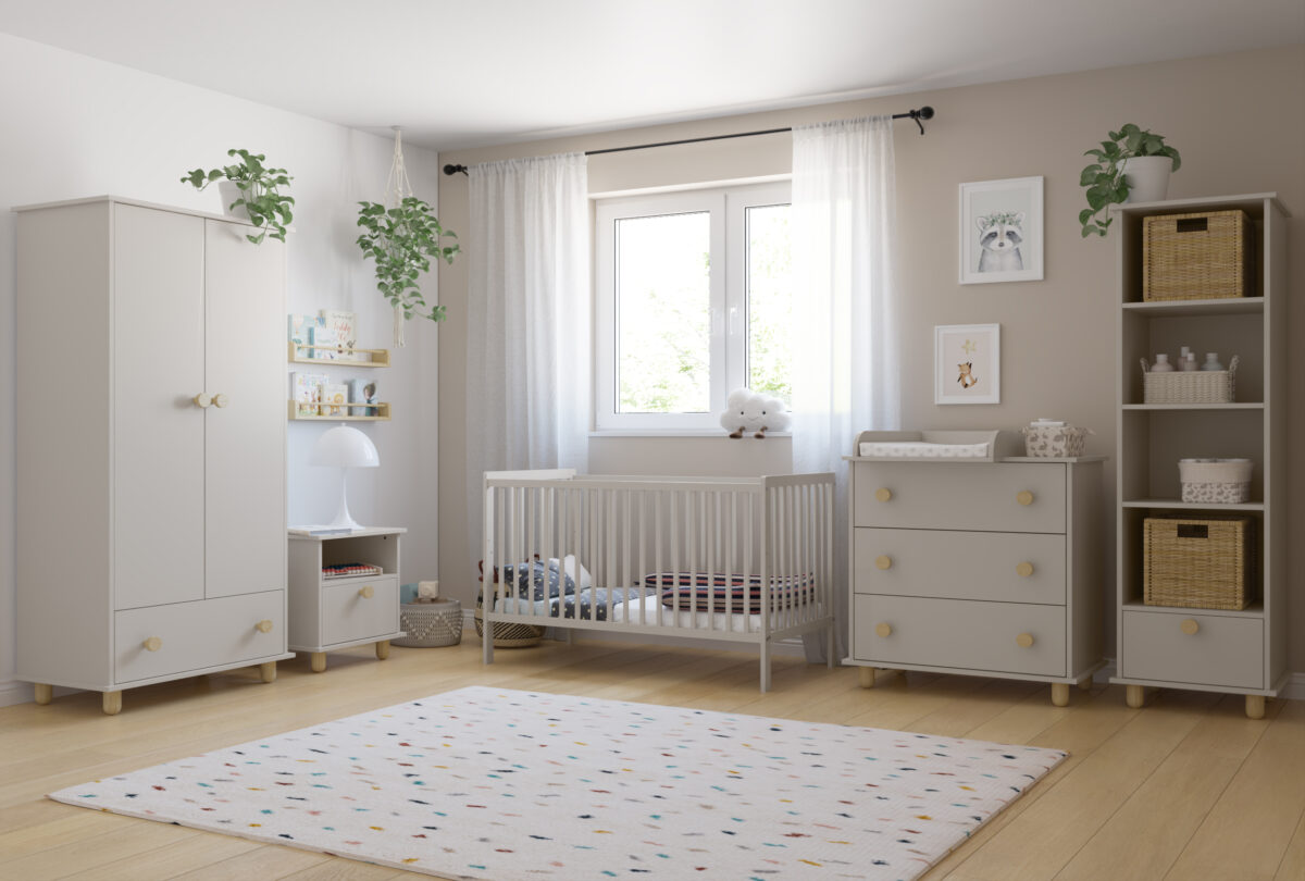 Βρεφικό κρεβάτι Lumi Cashmere 60x120cm BabyCute: Ξύλινο κρεβατάκι πεύκου.