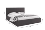 Επενδυμένο Κρεβάτι Hilton Graphite 120x200 με αποθηκευτικό χώρο. Κρεβάτι με διαστάσεις και αντοχή βάρους 400kg.