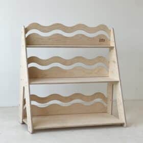 Ραφιέρα Montessori Wave Medium Natural BabyWood: Παιδικό ράφι WAVE Natural.