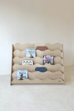 Βιβλιοθήκη Montessori Wave Large Natural BabyWood, παιδική βιβλιοθήκη WAVE Natural