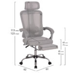 Καρέκλα Γραφείου Barnet Grey Mesh 0521318: Ανοιχτό γκρι με υποπόδιο.