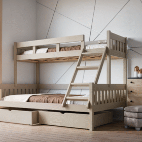 Κουκέτα  Edek  με Συρτάρια Μονή – Ημίδιπλη από μασίφ ξύλο  Cashmere  90/120×200cm