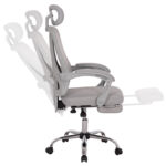 Καρέκλα Γραφείου Barnet Grey Mesh με υποπόδιο, ανοιχτό γκρι χρώμα.