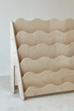 Βιβλιοθήκη Montessori Wave Large Natural BabyWood, παιδική βιβλιοθήκη WAVE.