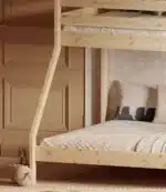 Κουκέτα Denis μονή-ημίδιπλη από μασίφ ξύλο natural 90/140x200cm.