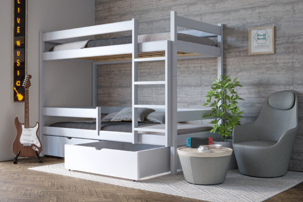 Κουκέτα Marcel με συρτάρια από μασίφ ξύλο πεύκου, διάσταση 90x200cm.