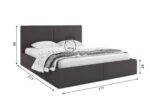 Επενδυμένο κρεβάτι Hilton Graphite 160x200 με αποθηκευτικό χώρο.