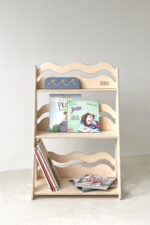 Ραφιέρα Montessori Wave Small Natural BabyWood, παιδικό ράφι WAVE Natural.
