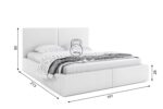 Επενδυμένο κρεβάτι Hilton White 140x200 με αποθηκευτικό χώρο.