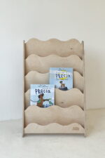 Παιδική Βιβλιοθήκη Montessori Wave Small Natural BabyWood, ιδανική για παιδιά.