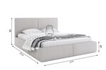 Επενδυμένο κρεβάτι Hilton Grey 160x200 με αποθηκευτικό χώρο.