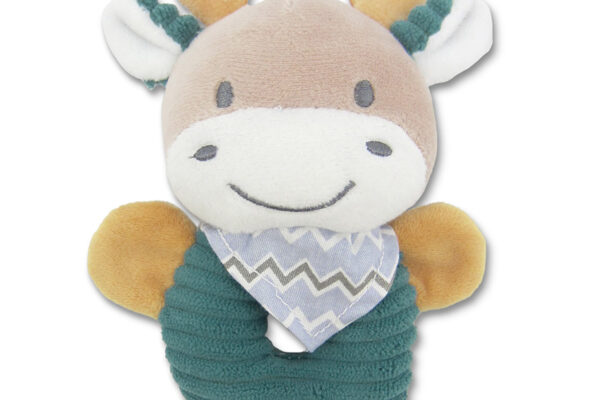 Λούτρινη Κουδουνίστρα Deer Blue Natural Lorelli, κρεμαστό λούτρινο ζωάκι για καρότσι.